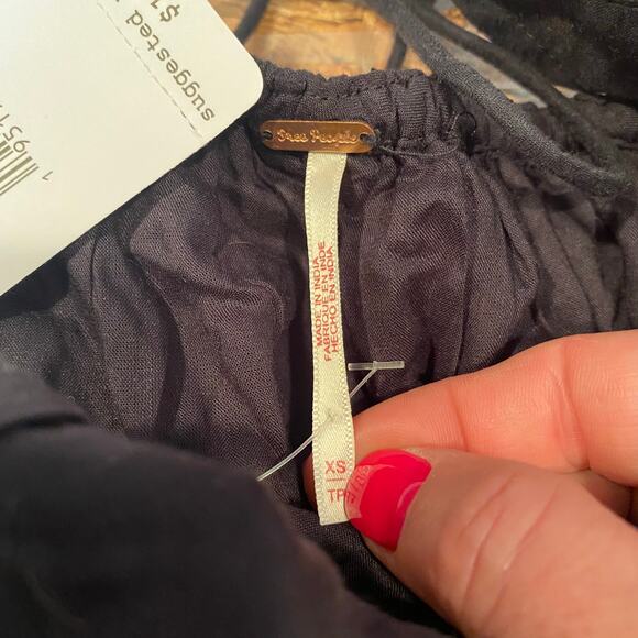 Free People Hailey Scoop Neck Cap Sleeve Mini Swing Dress New with tags Size XS - Picture 9 of 11